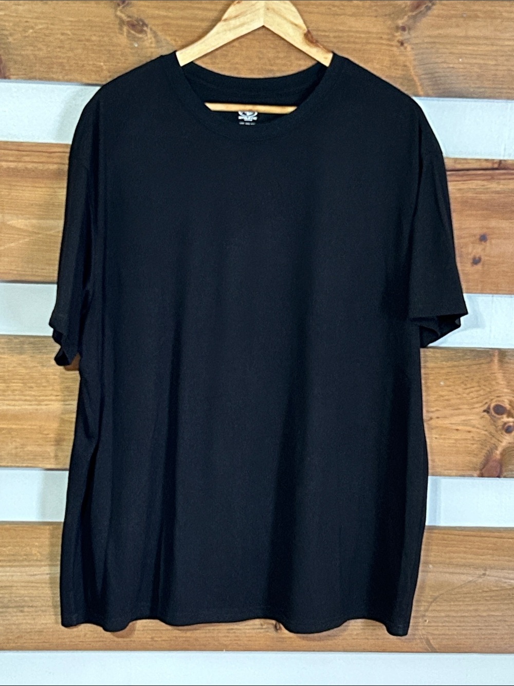 Athletic Works Solid Black Short Sleeve Men's T-Shirt Size 2XL (50-52)
